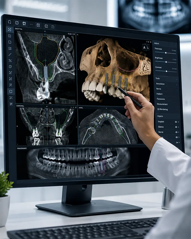 CBCT und 3D-Implantatplanung vor einem Sinuslift